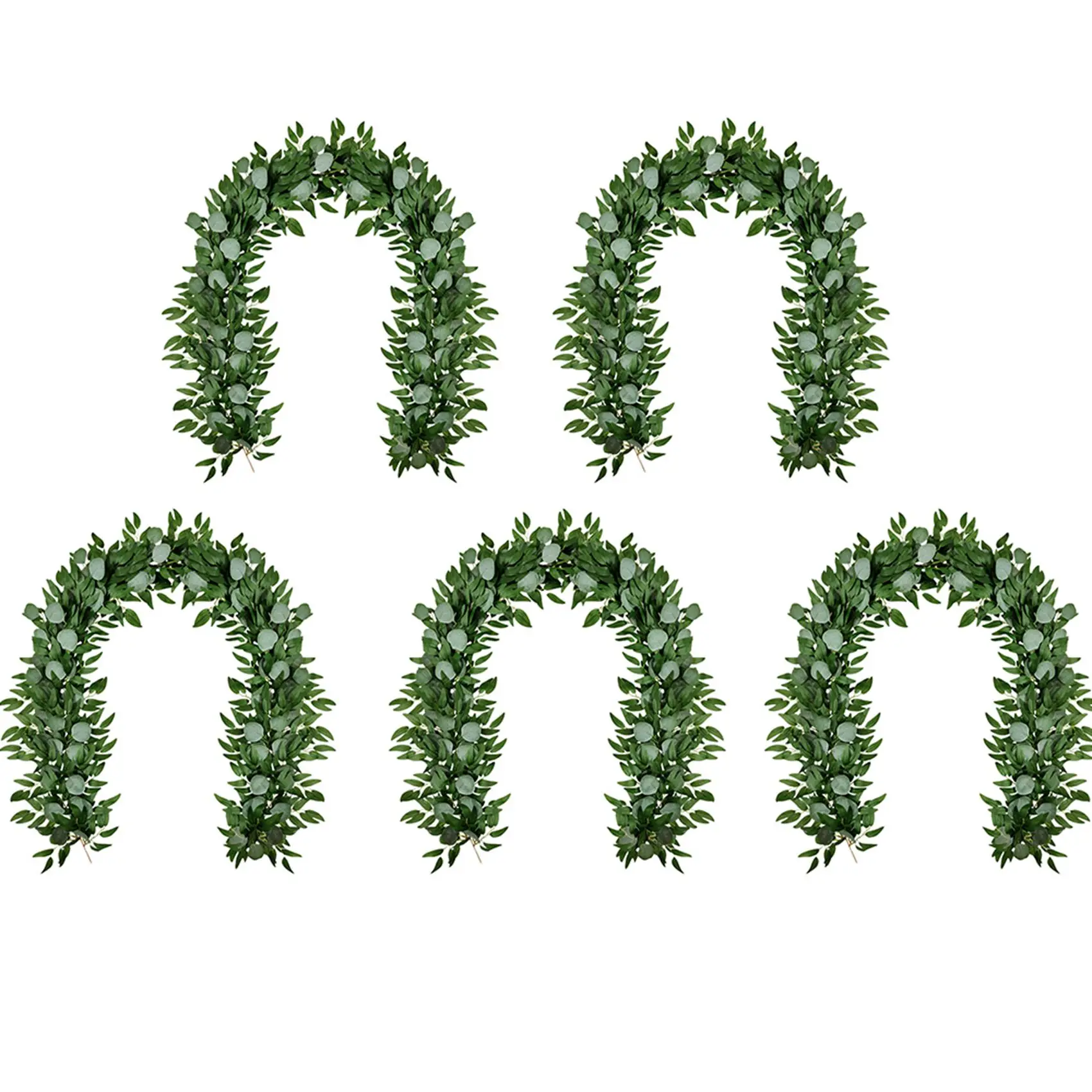 

5X Artificial Eucalyptus and Willow Vines Faux Garland Ivy for Wedding Backdrop Arch Wall Decor Table Runner Vine