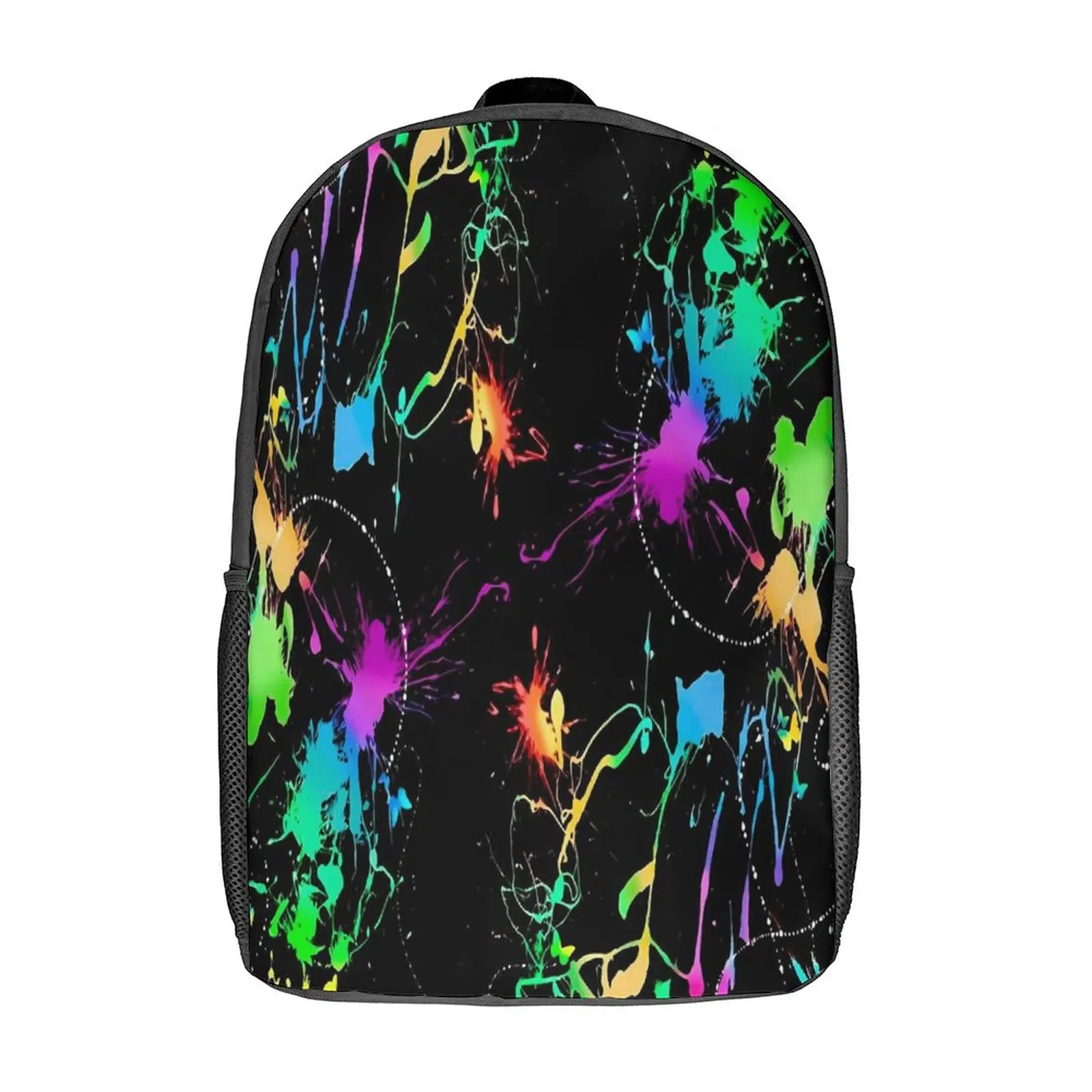 

Neon Pain Print Backpack Colorful Splatter Cycling Backpacks Women Men Designer Soft High School Bags Cute Rucksack