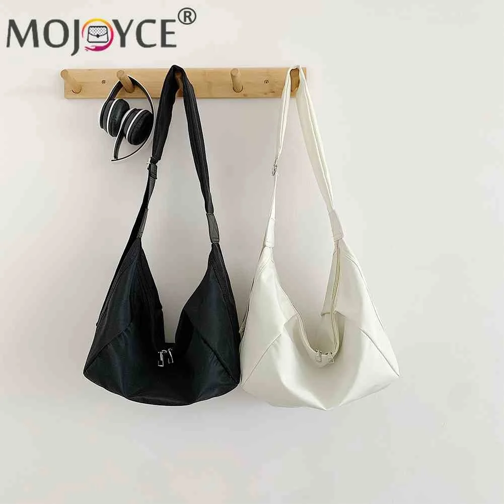 

Women Messenger Bags Nylon Underarm Bag Fashion Solid Color Large Capacity Simple Portable Adjustable Strap for Weekend Vacation