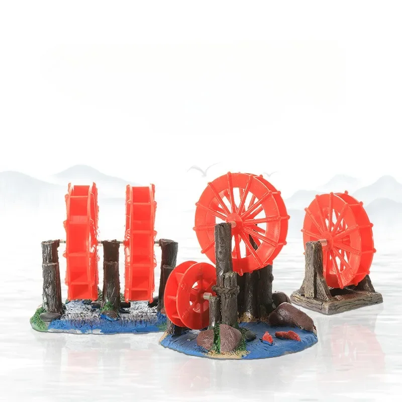 

Fish Tank Decorative Aquascape Resin Windmill Wigwam (Can Be Connected To The Oxygen Pump) Aquarium Decorations