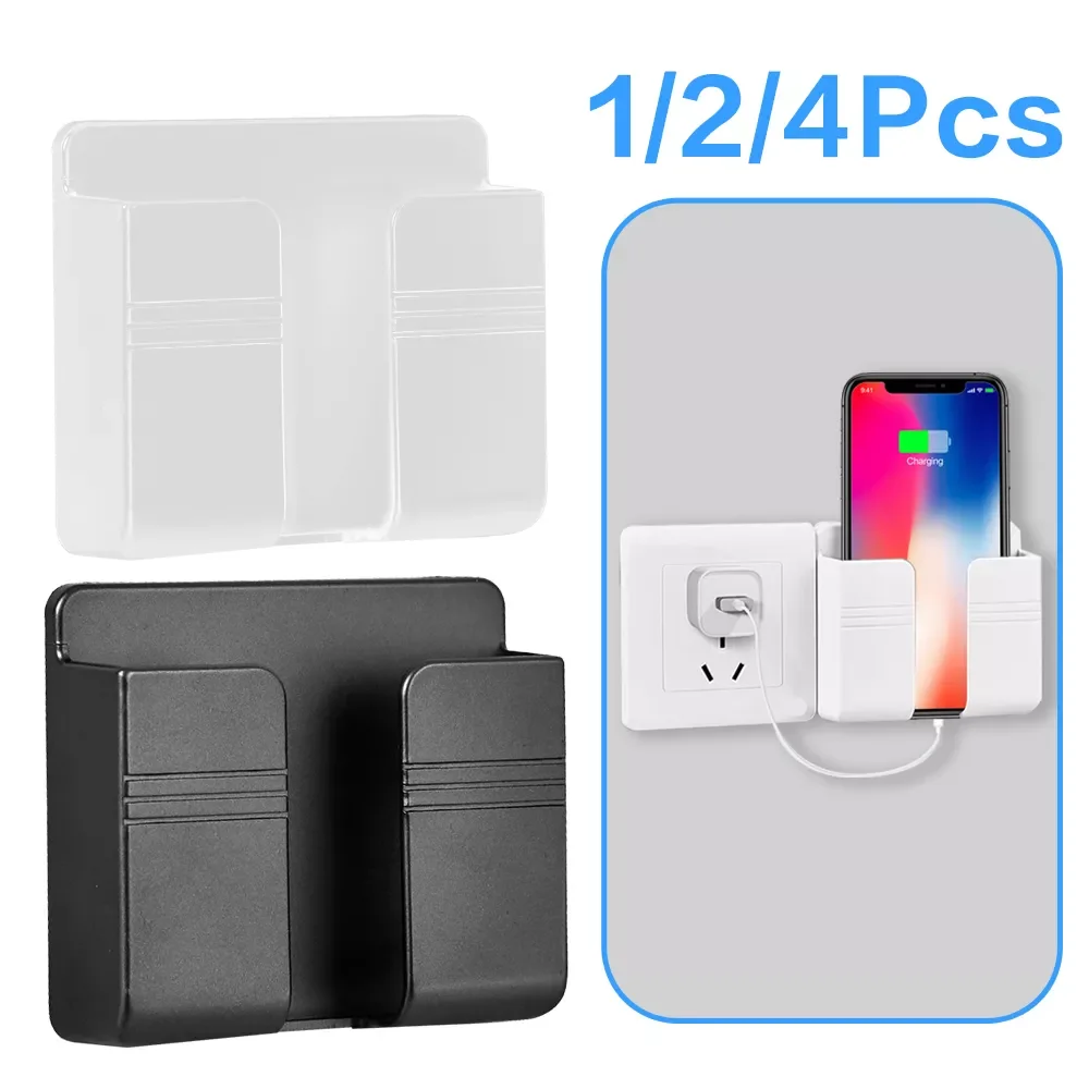 

Multifunction Wall Mounted Storage Box Organizer TV Remote Control Mounted Mobile Phone Plug Charging Holder