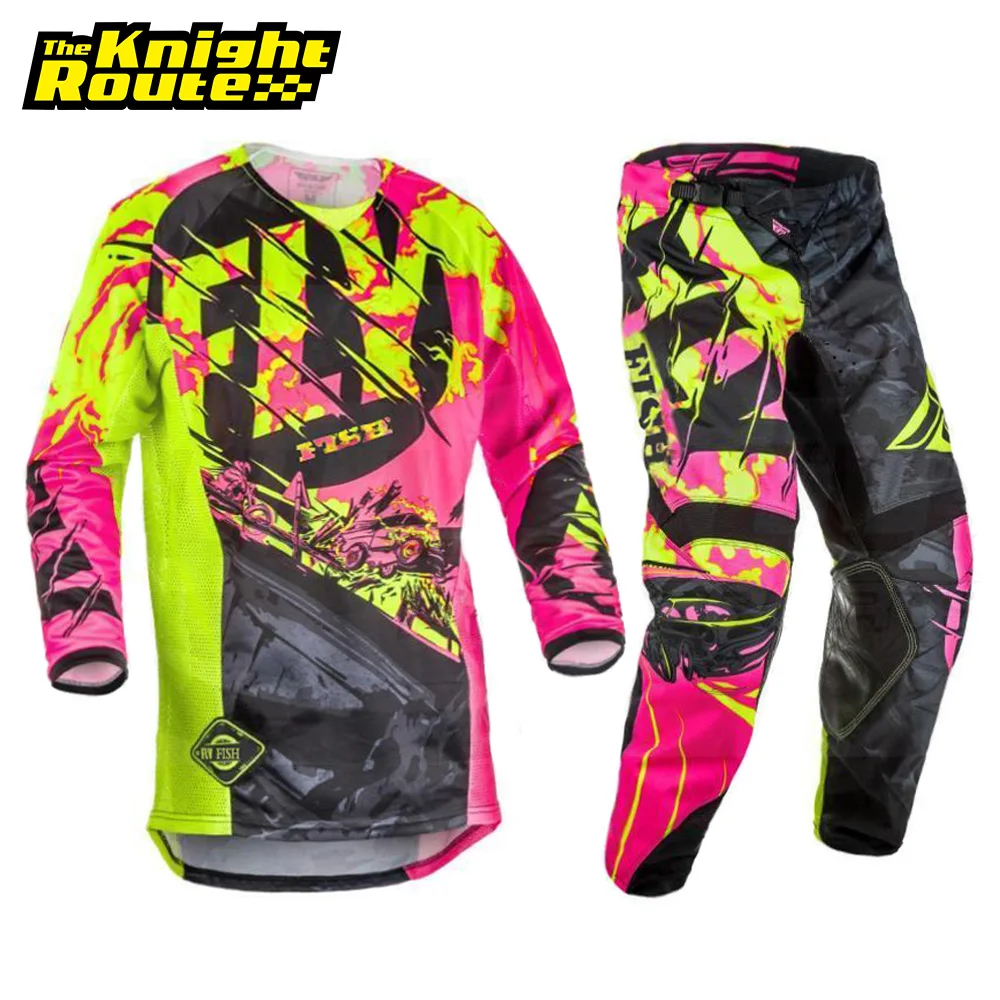 

Мужской комплект одежды FLY FISH, Джерси и штаны для мотокросса, одежда для езды на мотоцикле и велосипеде по бездорожью