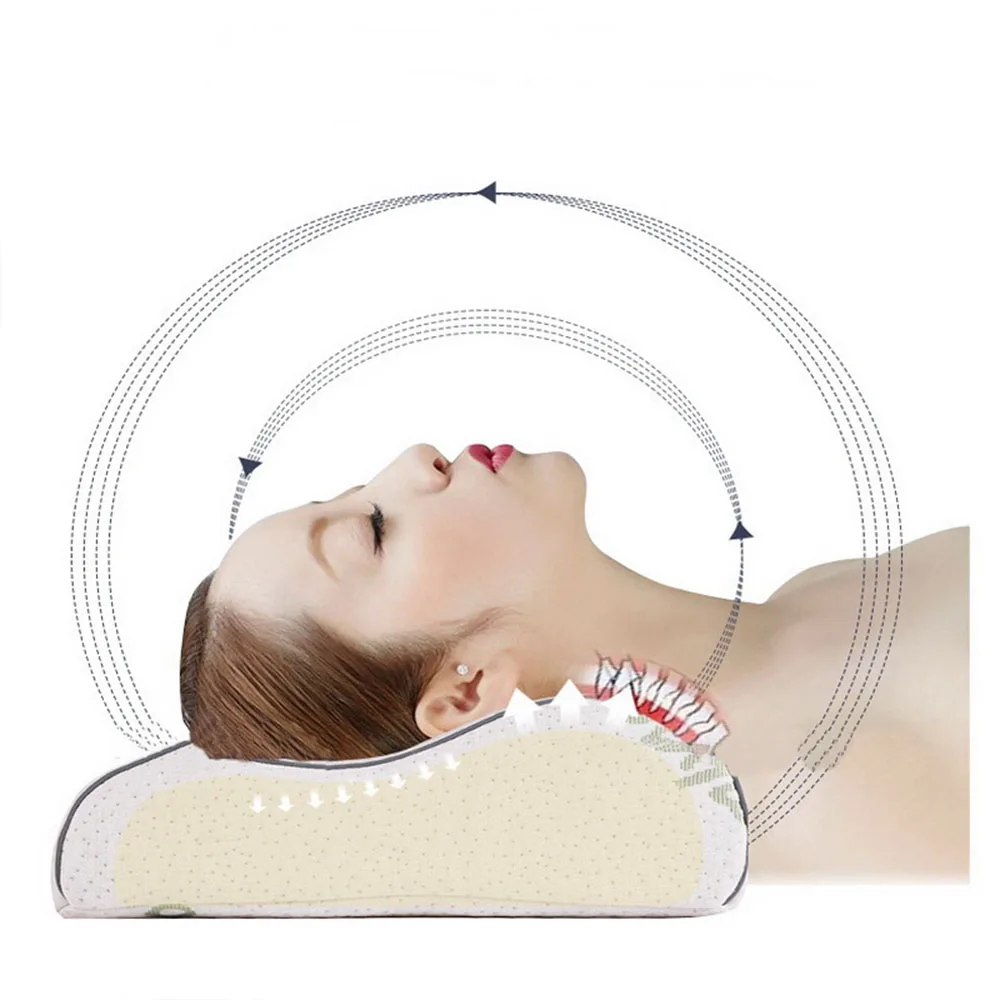 

Ортопедическая подушка для шеи из полиэстера, медленно восстанавливающая форму подушка из пены с эффектом памяти, забота о здоровье шеи, домашний сон, путешествия