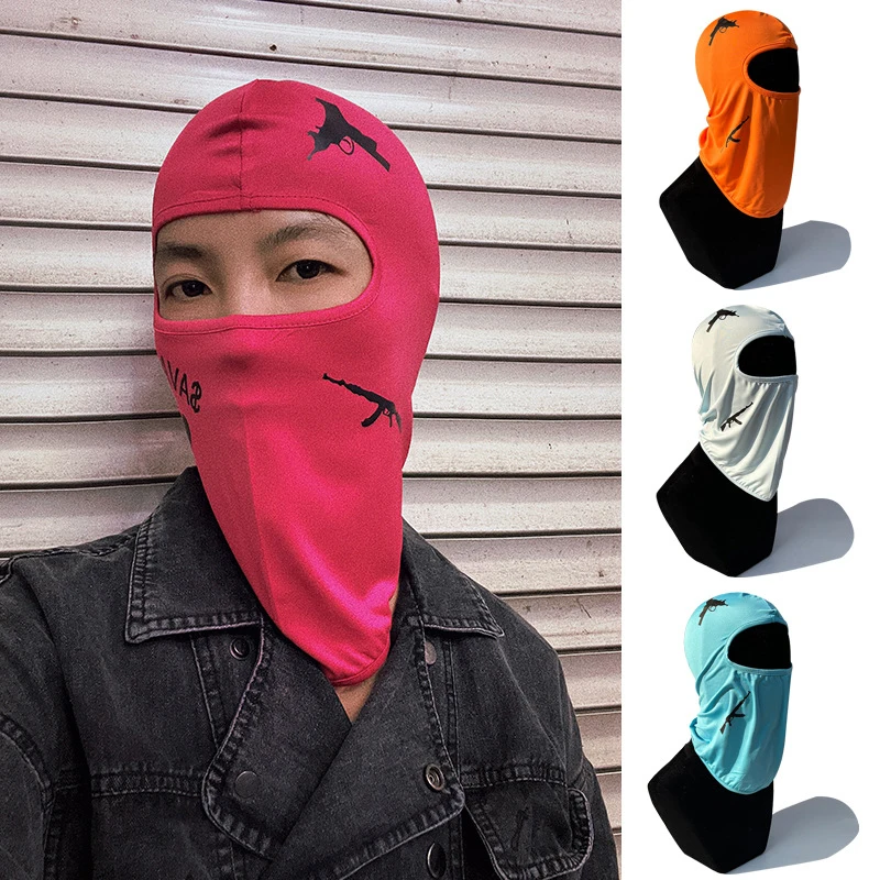 

New Beach Hat One Hole Cloth Knit Anti-Terrorist Hood Robber Cool Gift Robber Hood Outdoor Skull Beanie Fashion Personality Hats