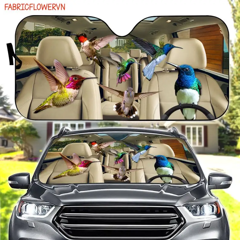 

Hummingbird Car Sunshade, Hummingbird Car Decoration, Animal Windshield, Animal Lovers Gift, Animal Car Sunshade, Gift For Mom,
