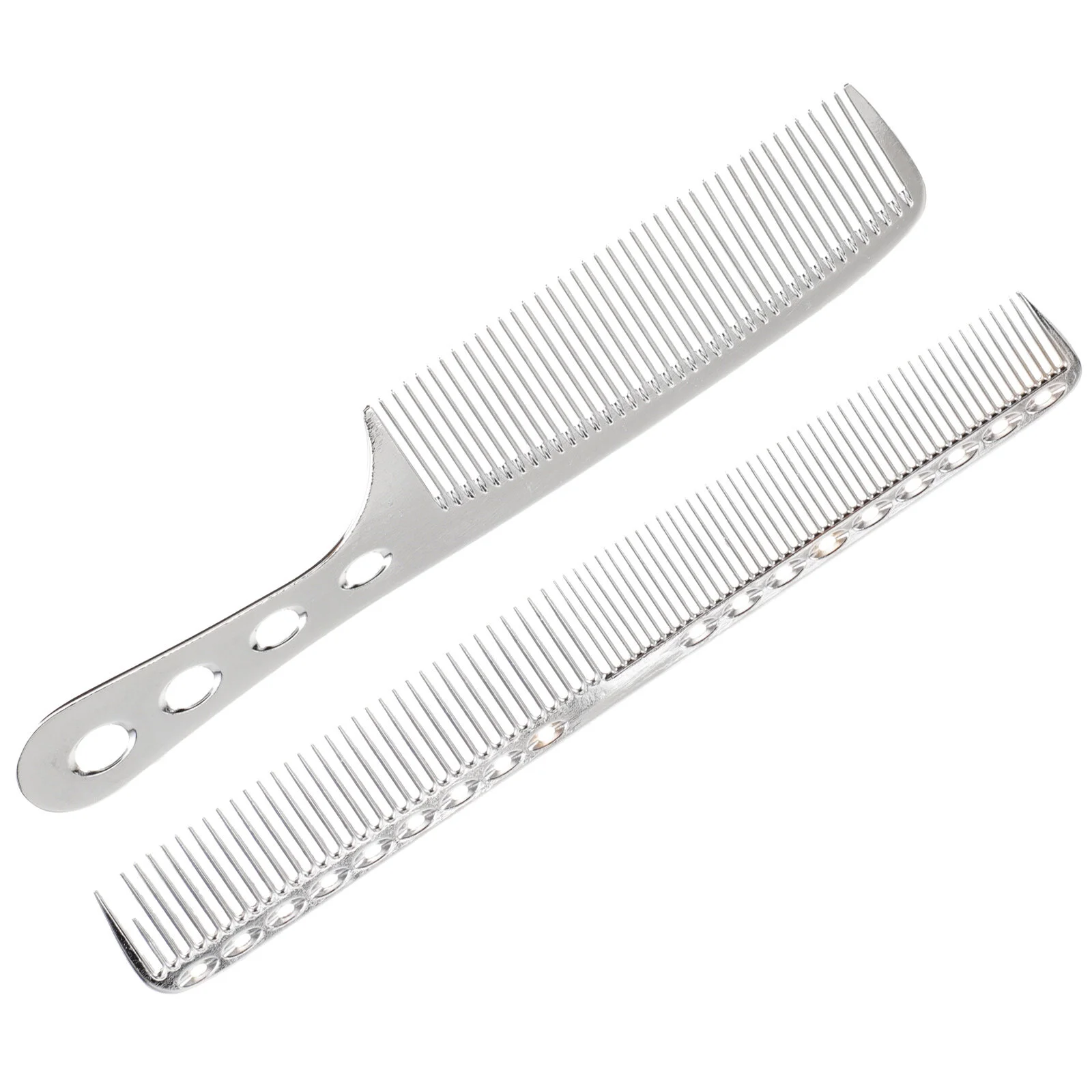 

2pcs Stainless Steel Hair Combs Fashionable Styling Comb Barbers Comb Set for Men Women