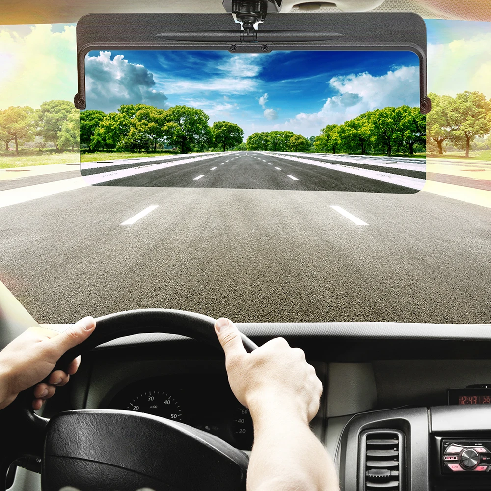 Car Sun Visor Polarized Sunshade Plate Clear Vision Anti-Dazzle Anti-UV Rotatable Adjustable Sun Visor Blocker Car Accessories