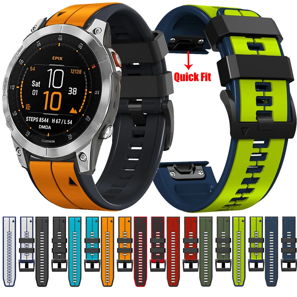 

Quick release Wacth Strap For Garmin Enduro/Epix/MARQ Wristbands Band For Garmin Descent Mk2/Mk1/G1 26mm 22mm Silicone Bracelet