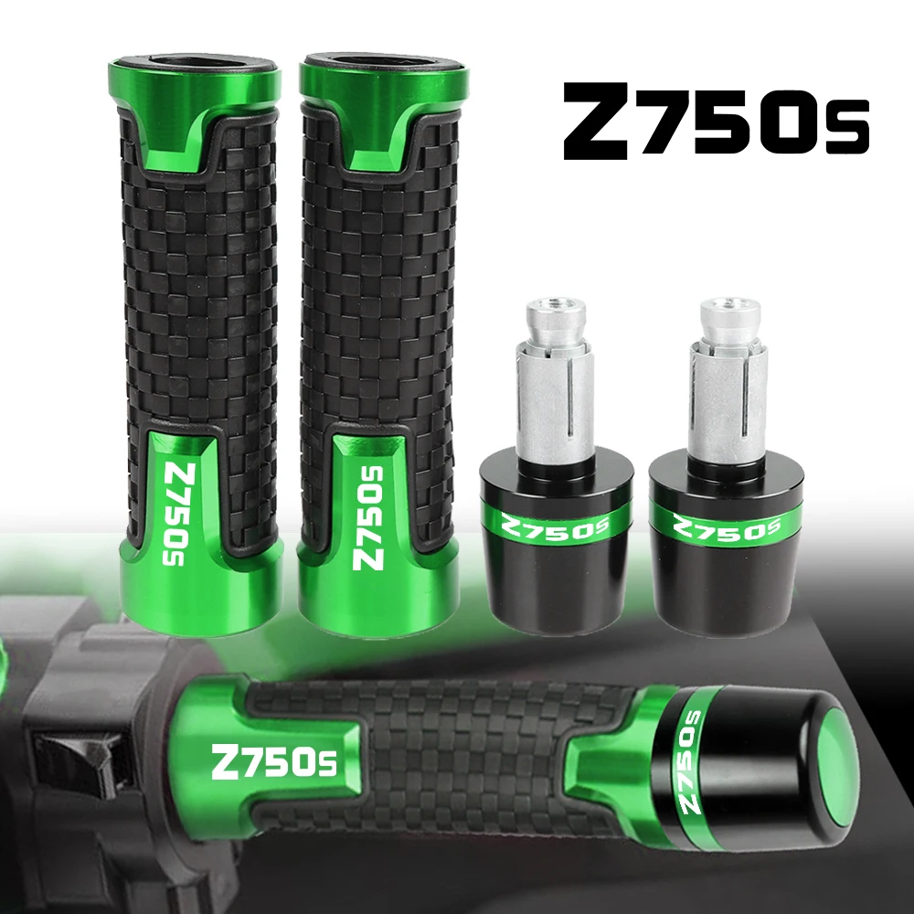 

For KAWASAKI Z750 Z 750 Z750S Z750R 2007-2012 2011 2008 Motorcycles 22mm 7/8" CNC Aluminum Handlebar Hand Grips Rubber Grip Ends