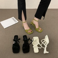 ladies summer sandals slippers thin high heels party high heels narrow strap casual mules dresses high heels