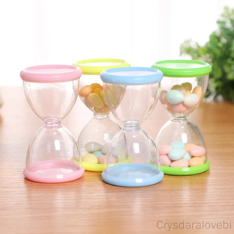 

20PCS European And American New Hourglass Shape Wedding Candy Box Plastic Small Dumbbell Storage Box Creative Candy Box