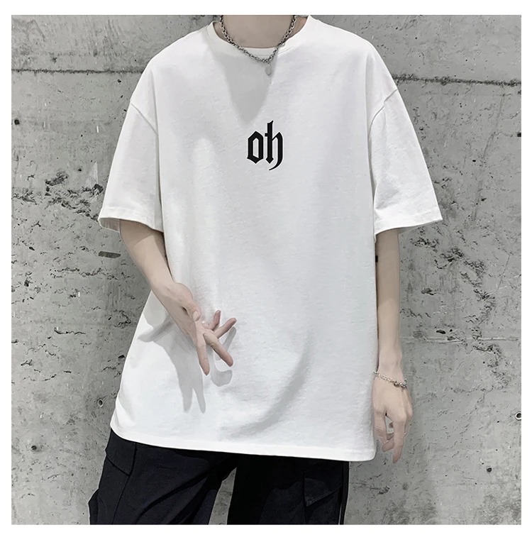 

M0995 Pure cotton short-sleeved t-shirt men's summer thin loose men's half-sleeved body tucked simple top