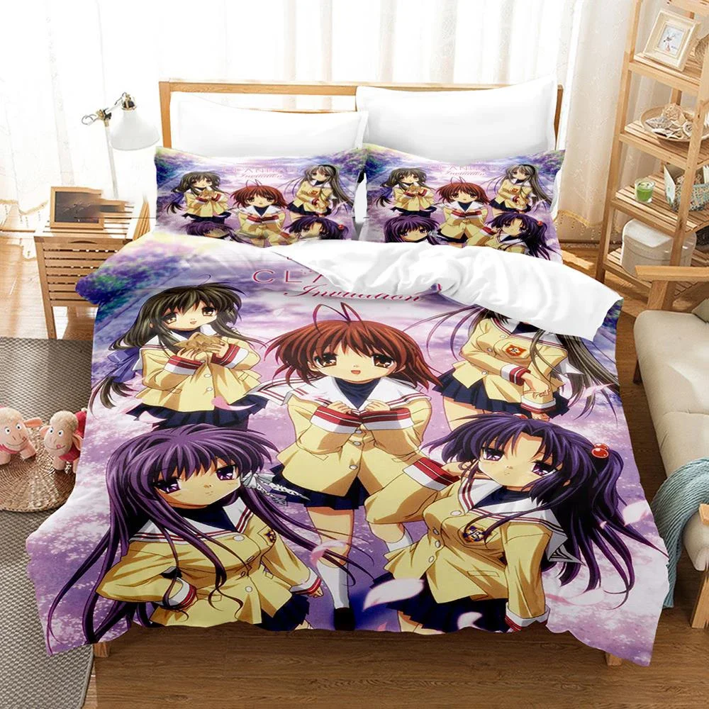 Аниме Clannad Nagisa Furukawa комплект постельного белья для мальчиков и девочек Twin Queen Size