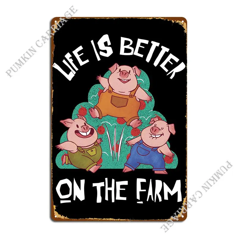 

Жизнь лучше на ферме, металлические знаки, Настенный декор для паба, печатный клубный жестяной знак, плакат