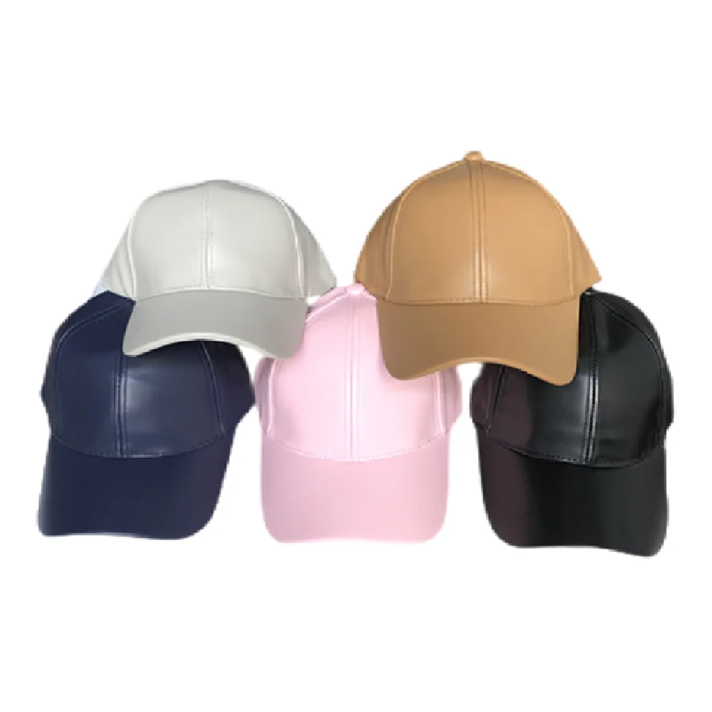 PU Leather Baseball Cap Macaron Color Duck Tongue  Shading Hip-Hop Hat Men and Women Outdoor Wild