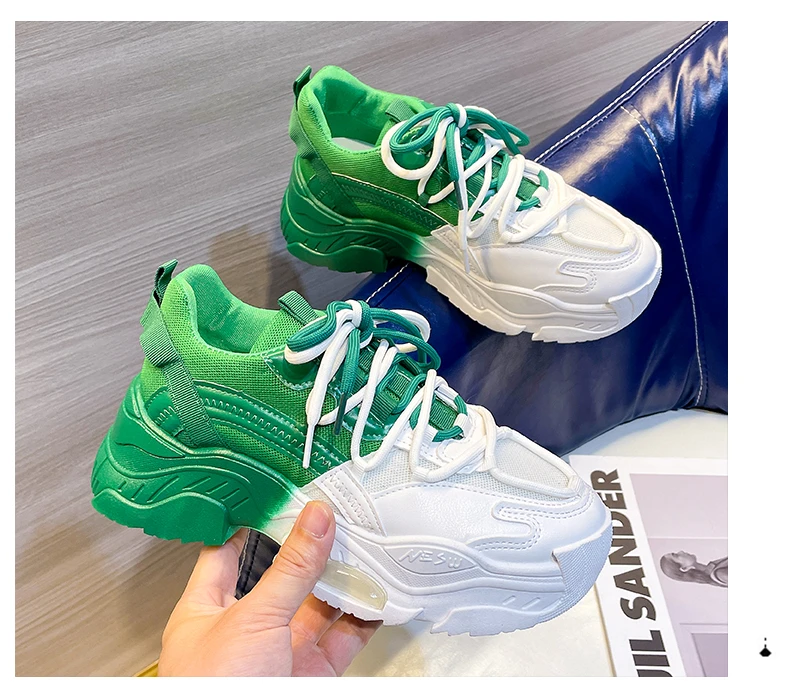 

Sneakers Women Vulcanized Shoes Gradient Fashion Breath Thick Sole Ladies Trainers Platform Women Chunky Sneakers Casual Shoes