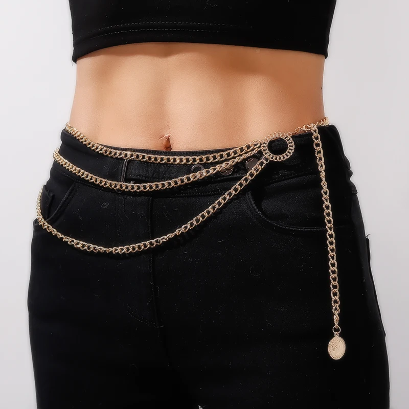 

Bohemia Coin Multilayer Waist Chain for Women Body Jewelry Metal Punk Sequins Thick Waistband Summer Beach Sexy Belly Chain Belt