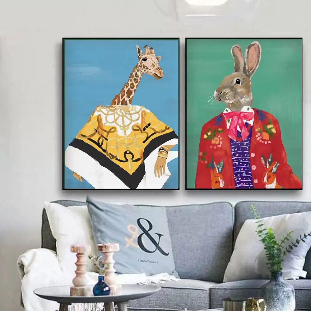 70-е годы Мода Животных Художественный Плакат Тигр Леопард Лев Пантера Одевание