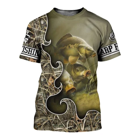 Летняя футболка с круглым вырезом и 3D-принтом для рыбалки в стиле Харадзюку, уличная футболка, хипстерская футболка с изображением красивой щуки и рыбалки, художественная футболка с коротким рукавом