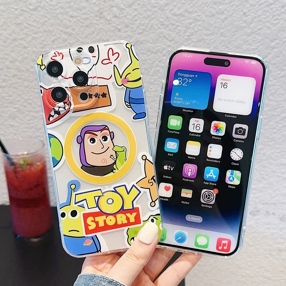 ToyS StoryS Magsafe Magnetic Phone Case for Samsung Galaxy S24 S23 S22 S21 S20 FE Plus Ultra 5G Soft Clear Tpu Cover