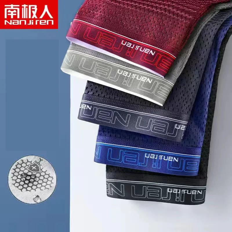 Boxers Men's Underwear Men's Boxer Shorts Male Ice Mesh Underwear Sports Shorts Man Plus Size Boxer Shorts