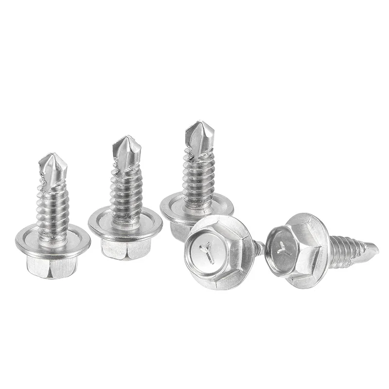 

Uxcell 100pcs 410 Stainless Steel Hex Washer Head Self Drilling Screws 12 x 16mm Self Tapping Sheet Metal Screw