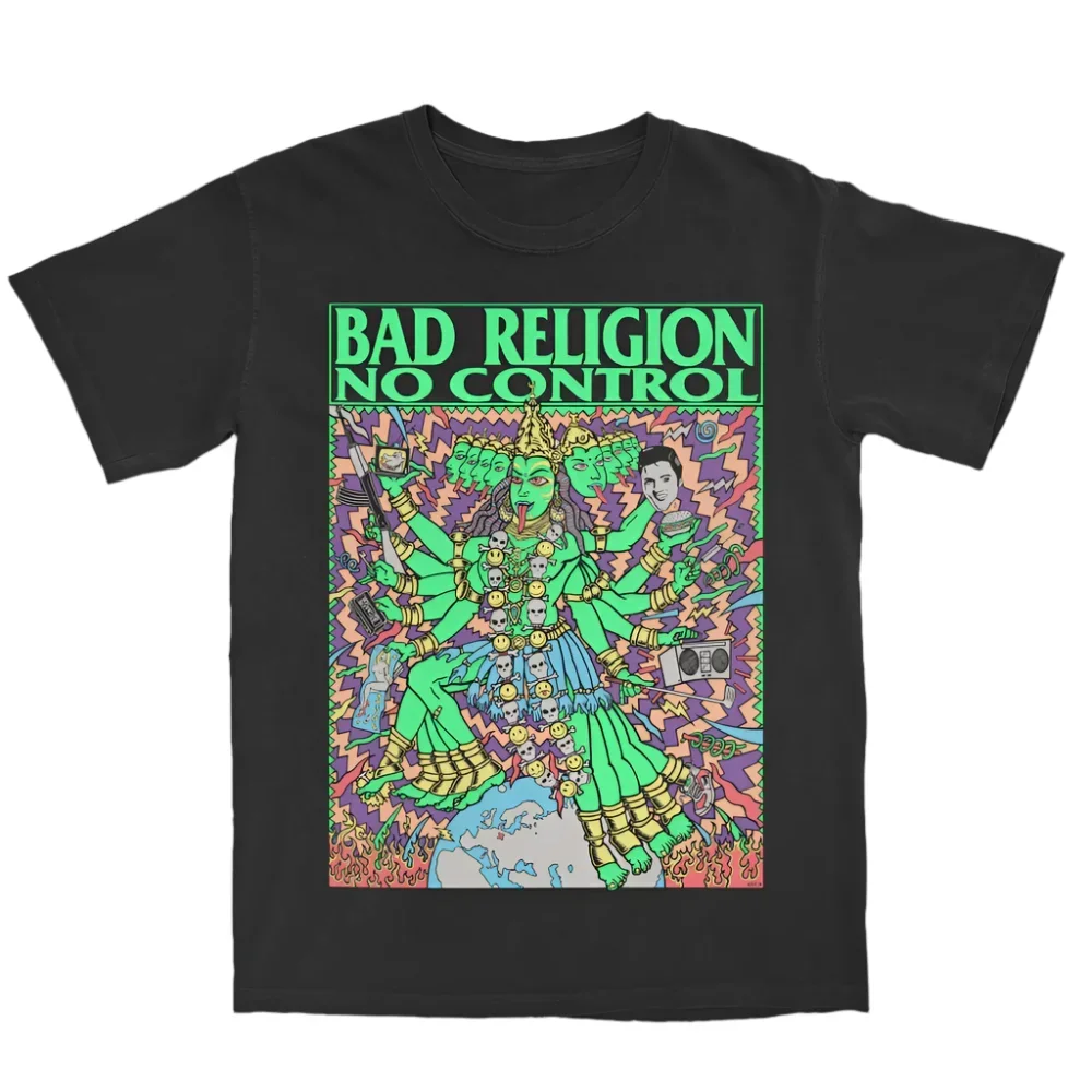Хлопковая футболка с рисунком Bad Religion женская летняя унисекс коротким рукавом