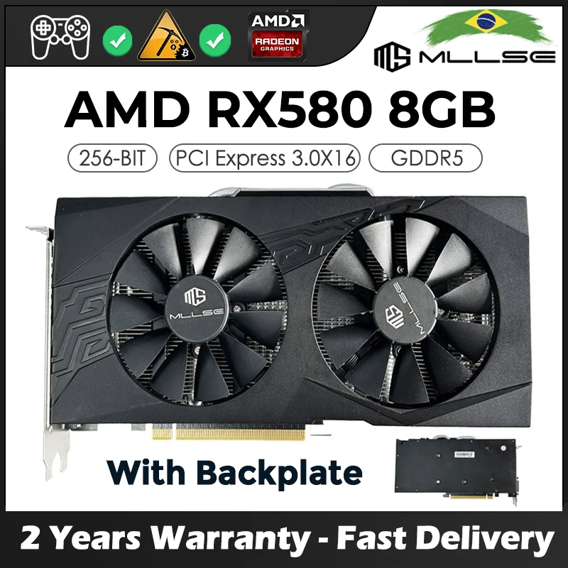 

Видеокарта MLLSE AMD Radeon RX 580 8G 2048SP GDDR5 256-bit PCI Express 3,0 × 16 GPU видеокарта компьютерная игровая видеокарта