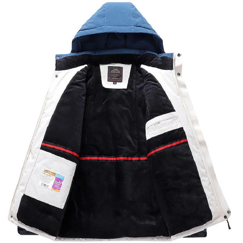 2022 Men's Winter Jacket Hooded Fleece Warm Parka Men Black Plush Coat Male Big Large Size Outerwear 9XL Windbreak Autumn Anorak