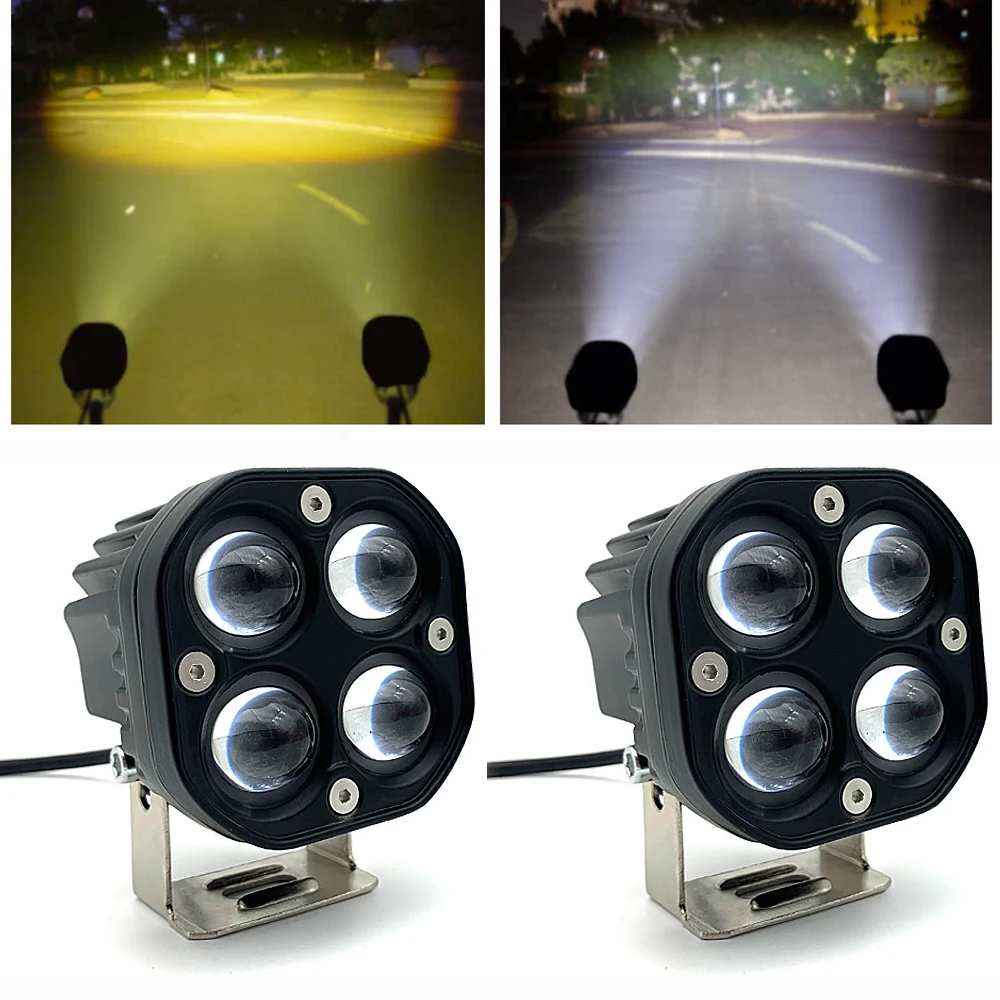 3-дюймовый 8D светодиодный светильник для работы фонарь Янтарный противотуманный