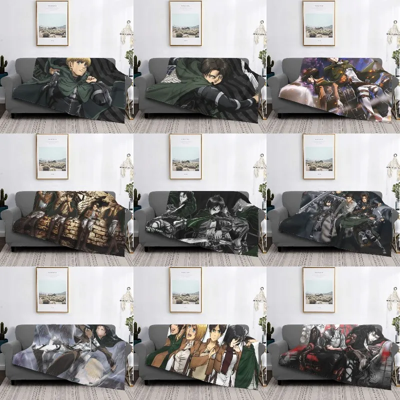 

Shingeki No Kyojin AOT Levi Blanket Warm Fleece Soft Flannel Attack on Titan Throw Blankets for Bedding Couch Office Spring