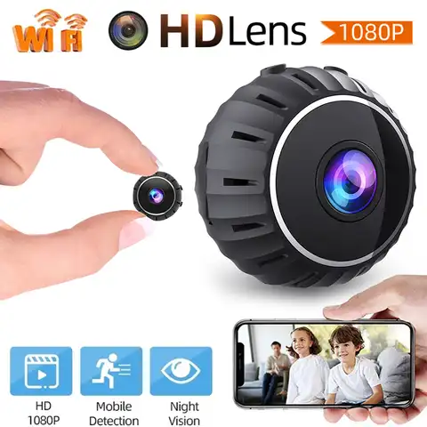 Wi-Fi мини-камера 1080P HD, беспроводная камера ночного видения, домашняя камера слежения, няня, видеоняня, внутренний видеорегистратор, датчик дв...
