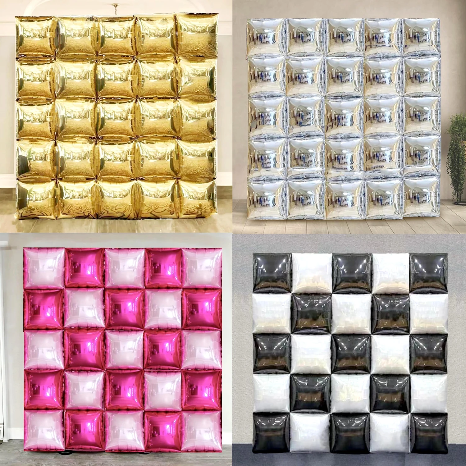 Квадратные фольгированные воздушные шары 25 шт.