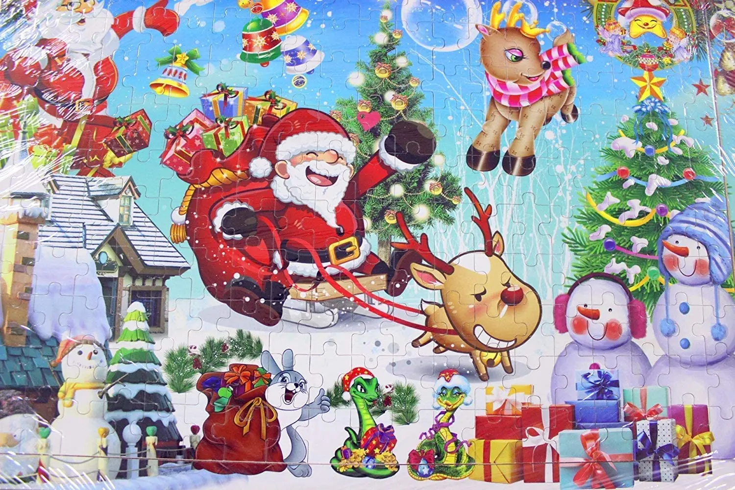 

Wooden Jigsaw Puzzle Merry Christmas Xmas Santa Claus Early Children Wooden Cartoon Toys