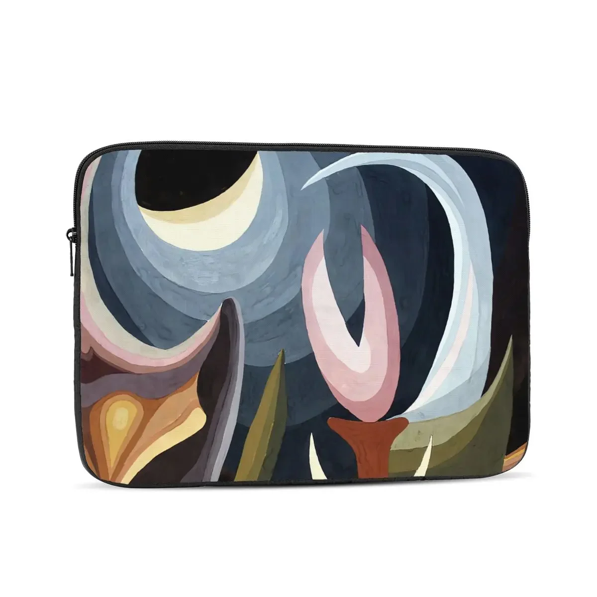 Чехол для ноутбука коричневый желтый серый в разных оттенках и черной гуашью