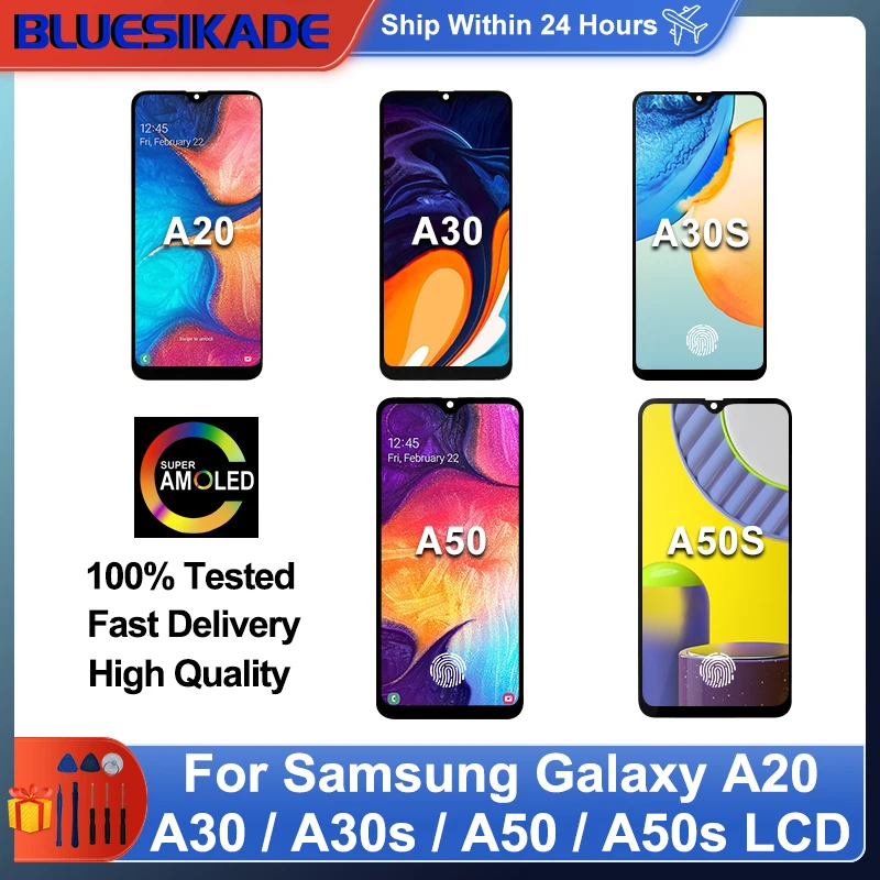 Super AMOLED для Samsung A20 LCD A30 дисплей A30s экран A50 A50s сенсорный A205F A305F A307F A505F A507F - купить по