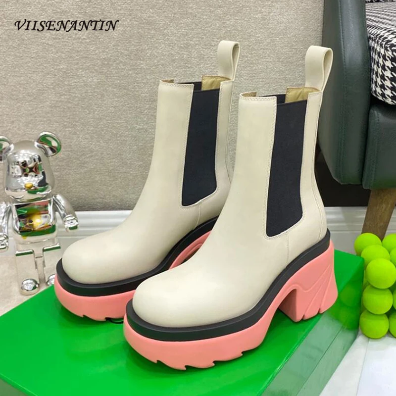 

Женские ботильоны на массивной платформе Za, черные повседневные ботинки-трубки с одной педалью, новинка весны 2022