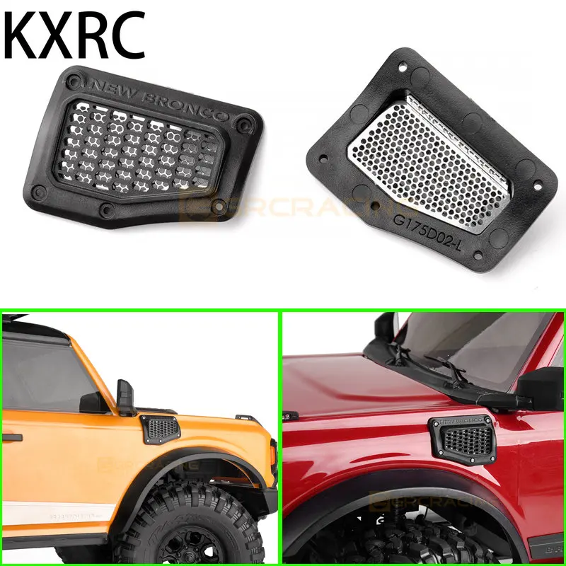 KXRC Simulation Side Air Intake Grille Decoration for 1/10 RC Crawler Car Traxxas TRX4 New Bronco DIY Accessories Parts