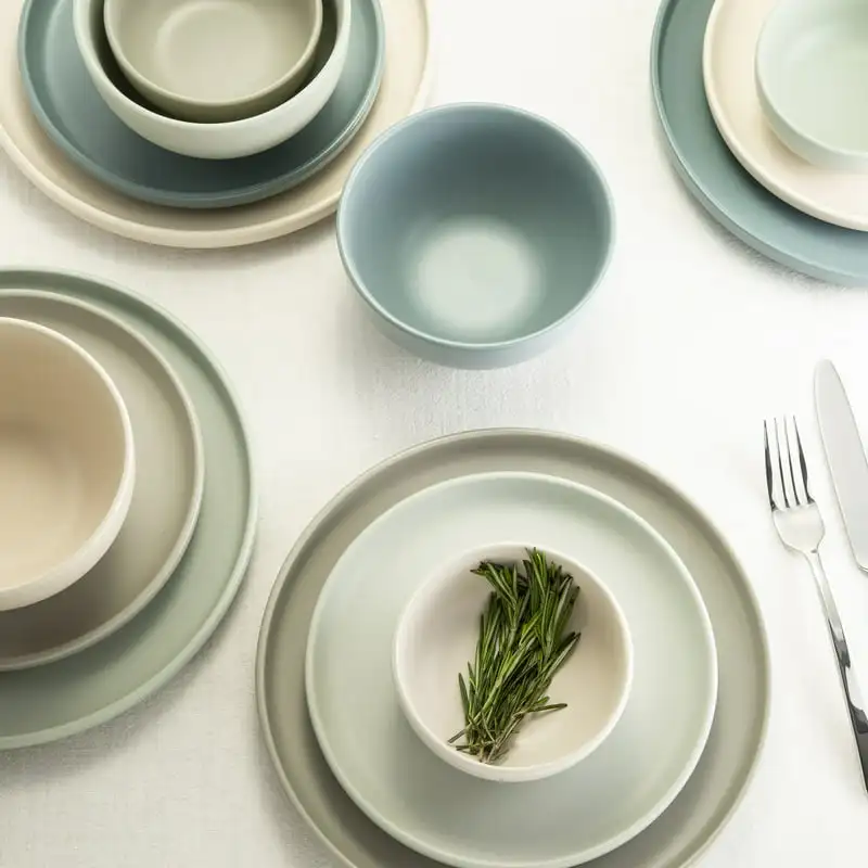 

2023 New Artist Blend Mixed 16 Pc Set RS fv Dinnerware Set Kitchen Accessories Dining Table Set Plates and Bowls and Dishes