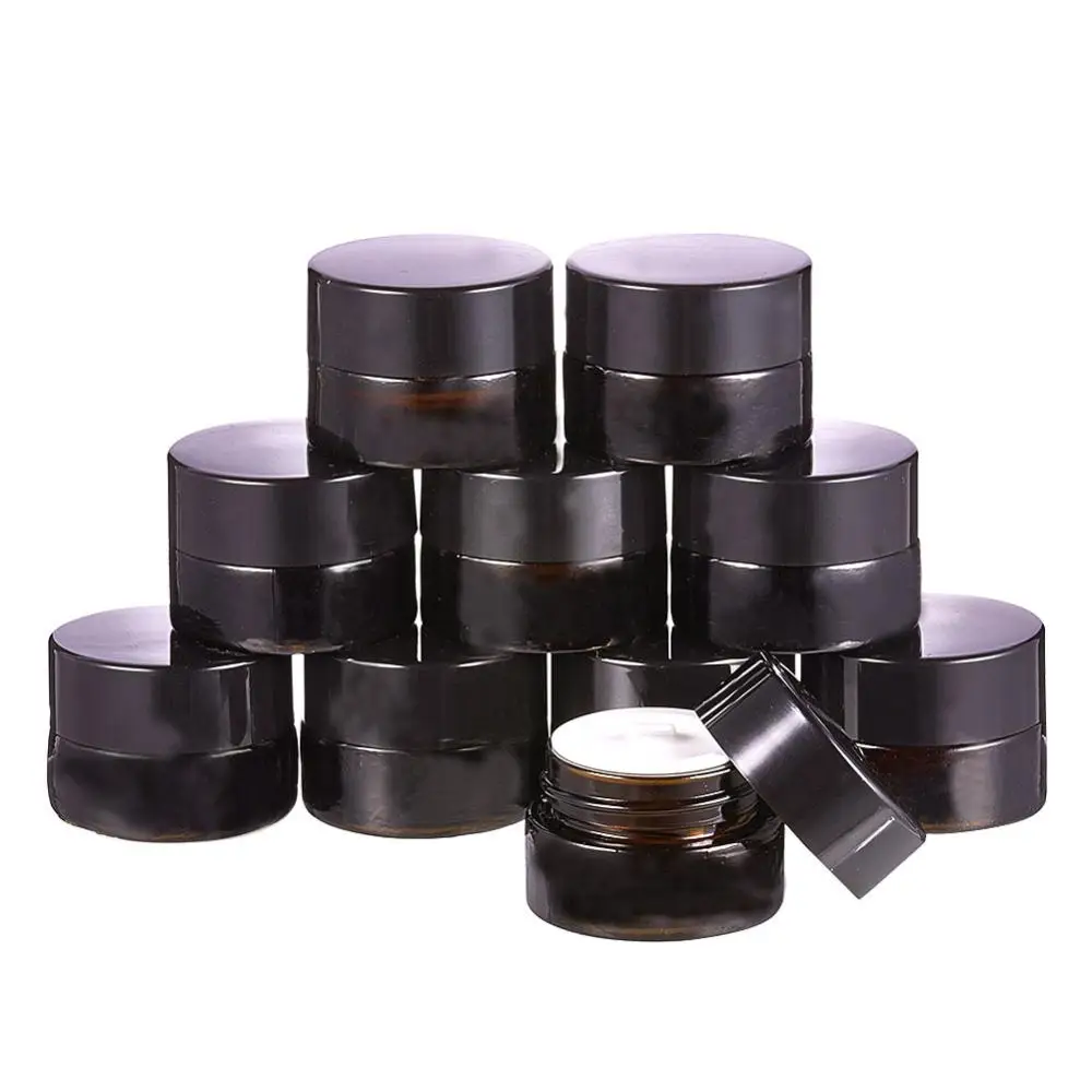 10pcs Round Column Glass Jars with Tampions Small 5g Containers Bottles for Jewelry Bead Storage Creams Lotions Packing Vials