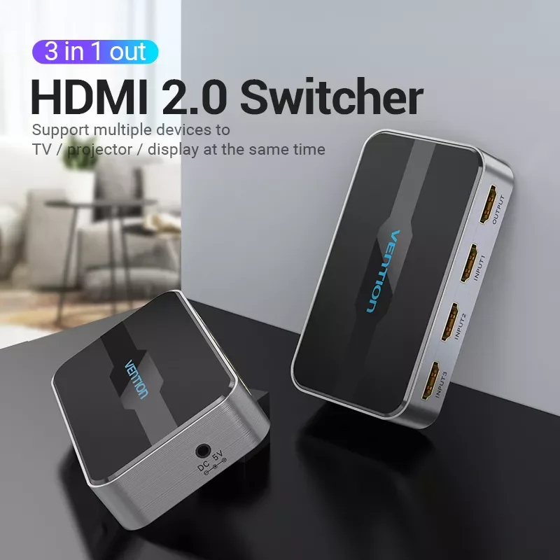 

2023Vention HDMI 2.0 Switcher 3 in 1 out 4K/60Hz 3x1/5x1 HDMI Splitter for XBOX 360 PS4 Smart Box 5 in 1 out HDMI 2.0 Switch Ada