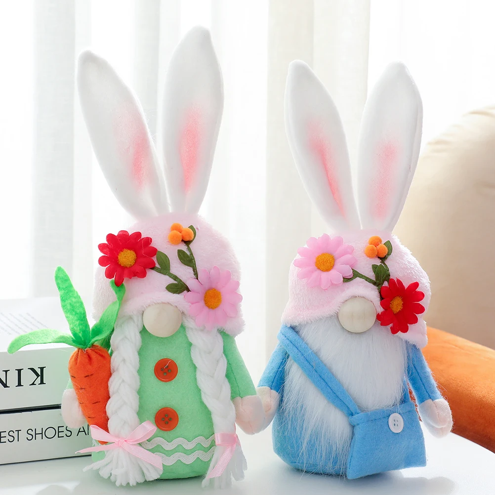 

Easter DecorationsHugging carrot bunny dollCreative gnome gnome bunny doll ornament