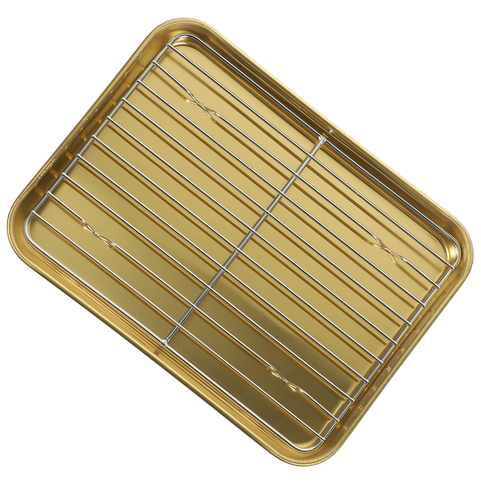

Stainless Steel Drain Pan Plate Food Container Grilled Fruit Tray French Fries Serving Snack Dish Holder Fried