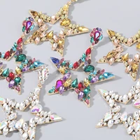 jijiawenhua new fashion rhinestone star shape pendant luxury womens earrings dinner party wedding fashion jewelry accessories
