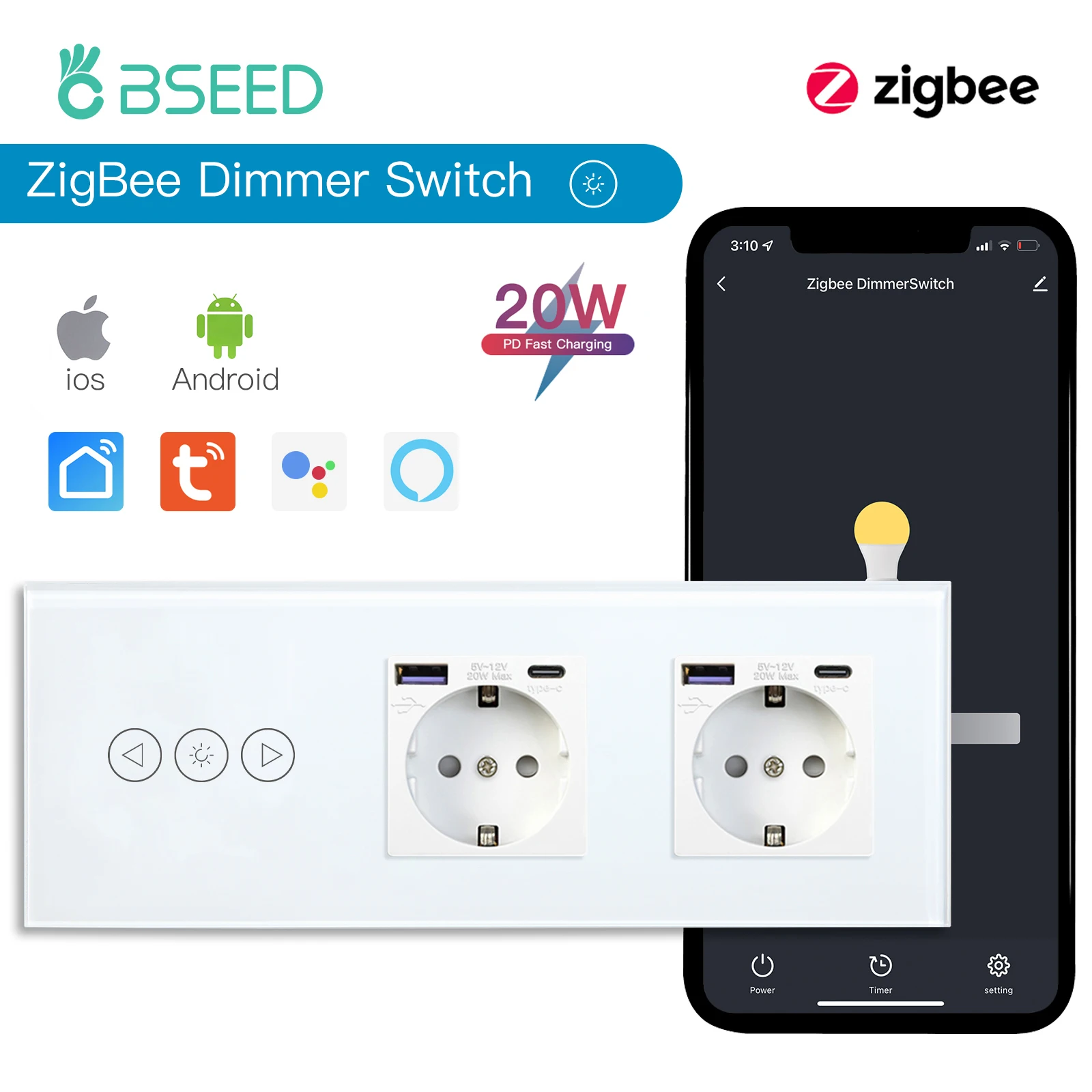 

BSEED Сенсорные диммерные переключатели белые