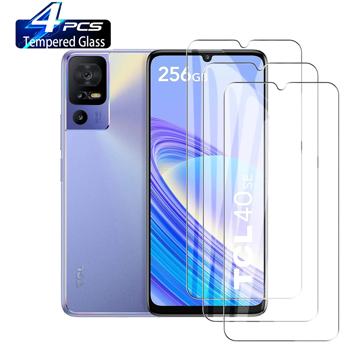 

4Pcs HD Tempered Glass For TCL 40SE XL XE 40R 30SE TCL 406 408 40X 40XL 40XE Screen Protector Glass Film