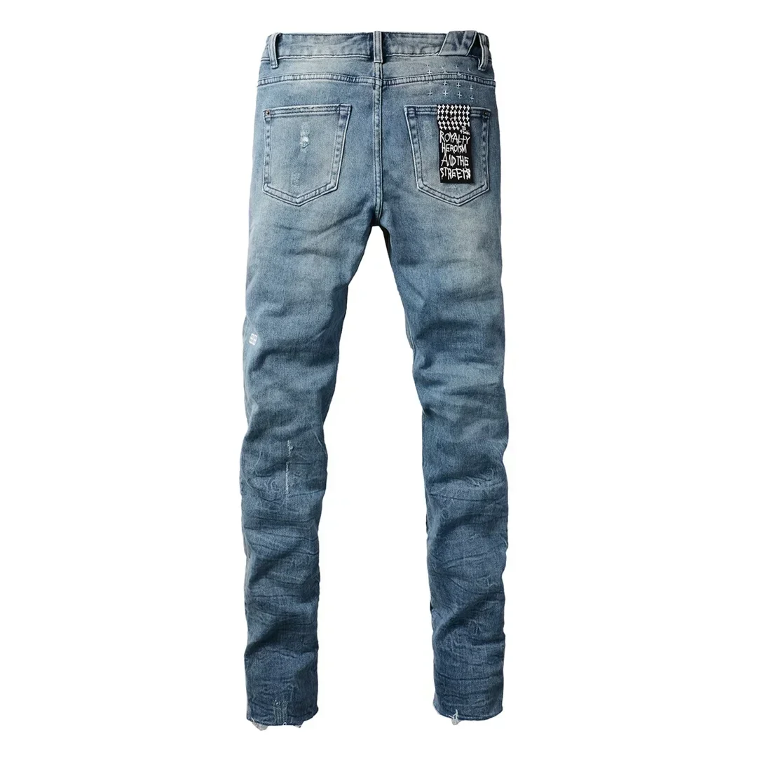 Новые поступления KSUBI Cross Jeans Мужские потертые светлые индиго Американские