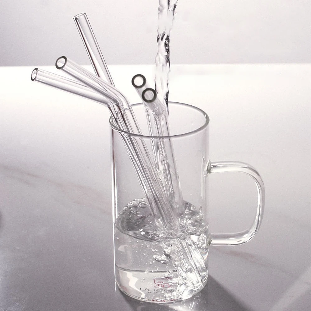 Соломинки из боросиликатного стекла экологически чистые многоразовые соломинки