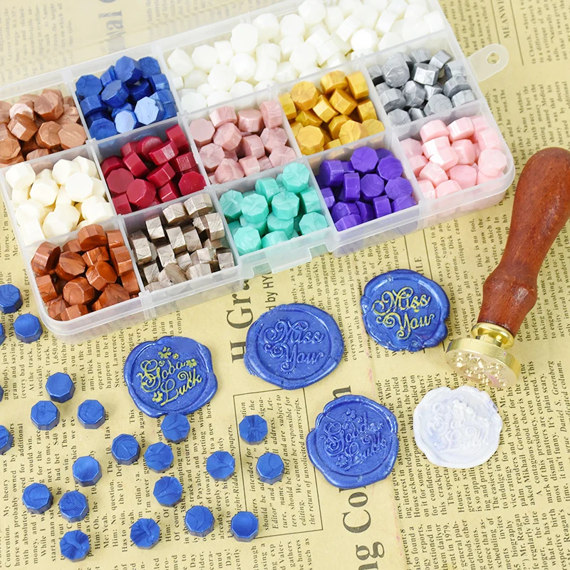 

100pcs Sealing Wax Beads Octagonal Wax Stamp Wax Particals DIY Envelope Letter Wedding Invitation Decoration Craft Multi-color