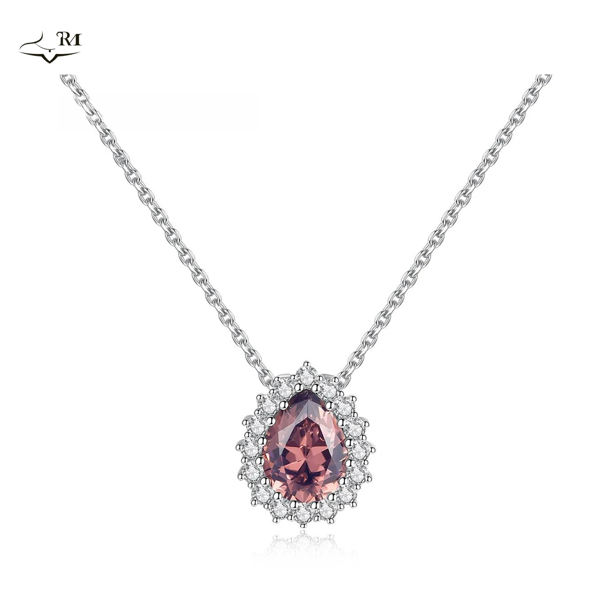 

Purple Gemstone Authentic Sterling Silver 925 Water Drop Pendant Choker Necklace Charm Colorful Topaz Pendant Necklace Jewelry